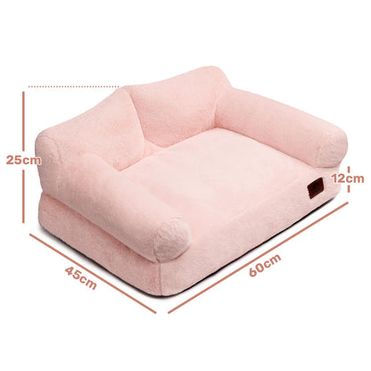 Petvart Plush Cat Sofa Bed – Soft Breathable Pet Couch for Cats & Puppies (Pink)