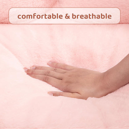 Petvart Plush Cat Sofa Bed – Soft Breathable Pet Couch for Cats & Puppies (Pink)