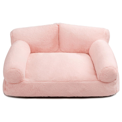 Petvart Plush Cat Sofa Bed – Soft Breathable Pet Couch for Cats & Puppies (Pink)
