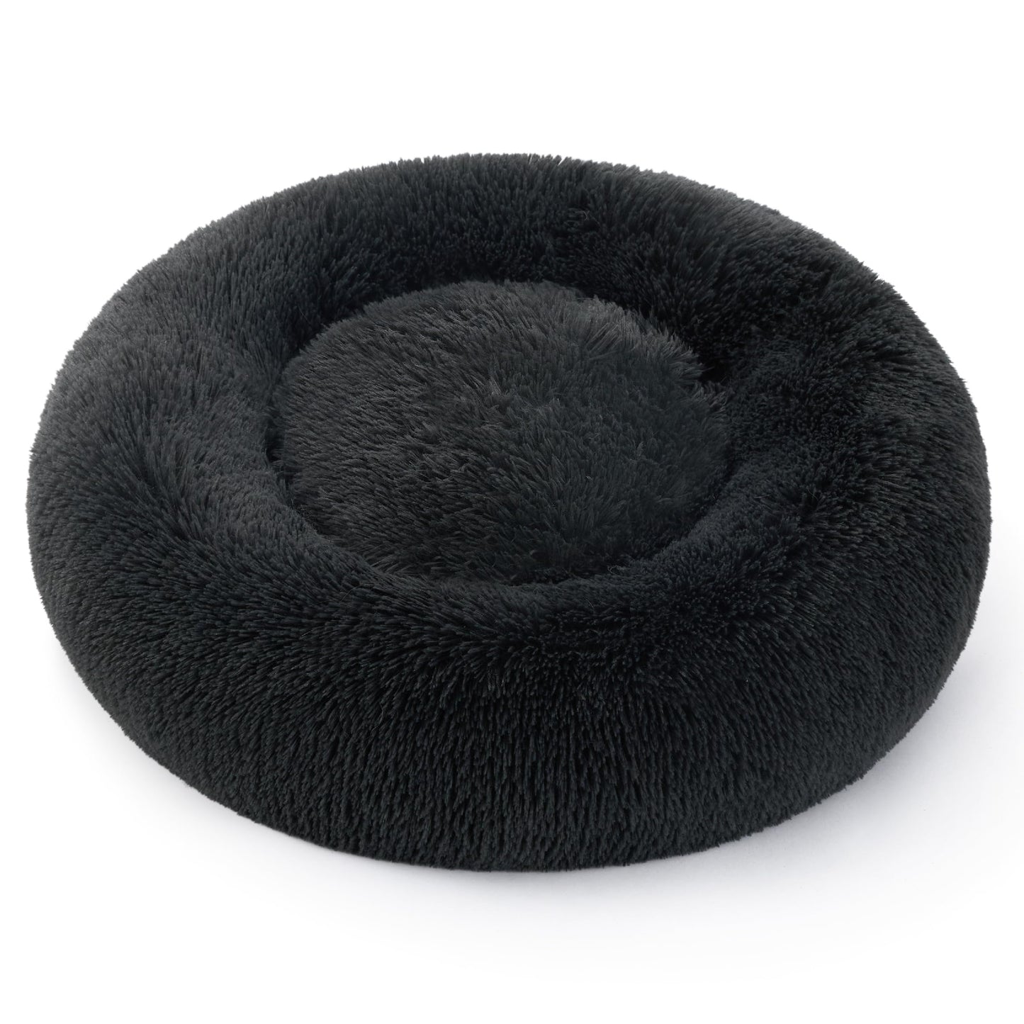 Petvart Large Round Calming Cat Bed 50cm – Washable Fluffy Anti-Anxiety Bed for Cats & Small Dogs