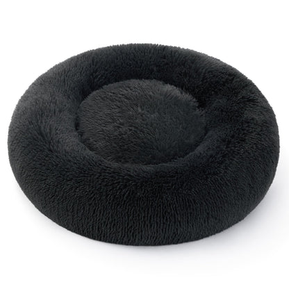Petvart Large Round Calming Cat Bed 50cm – Washable Fluffy Anti-Anxiety Bed for Cats & Small Dogs
